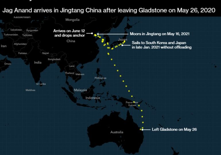 Австралийское судно с углем приняли в Китае после 356 дней простоя в море