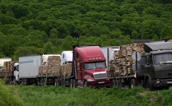 На границе России и Китая растут очереди из грузовых автомобилей